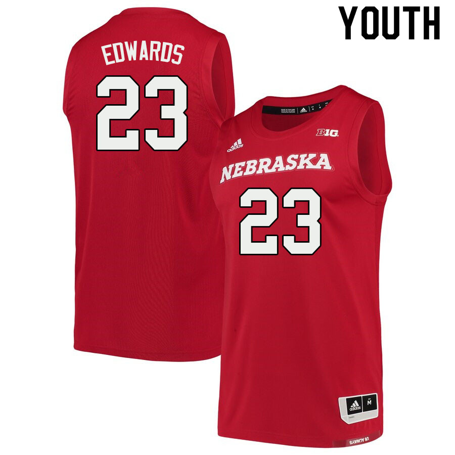 Youth #23 Keon Edwards Nebraska Cornhuskers College Basketball Jerseys Sale-Scarlet - Click Image to Close